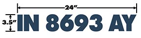 24x3" boat registration numbers for the side of the boat.